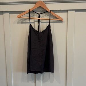 🖤 Hollister Black Silky Strappy Racerback Cami | Women’s XS | Chic & Effortless